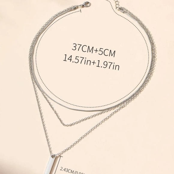 Silver layered necklace - Picture 2 of 2